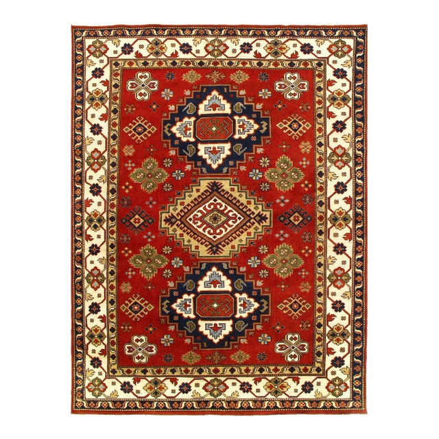 2020s Fine Hand Knotted Kazak Design For Sale
