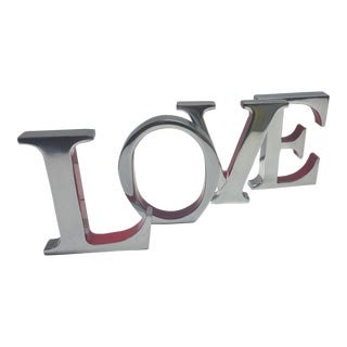 Mid Century Aluminum Love Sculpture- Set of 4 For Sale