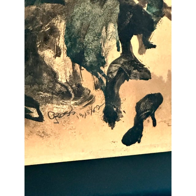 Original Modernist Brutalist Bird Painting Nyc Artist Rex Gross For Sale In New York - Image 6 of 6