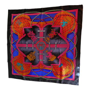 1980s Hermès Silk Scarf Grande Tenue by Designer Henri D' Origny Boxed