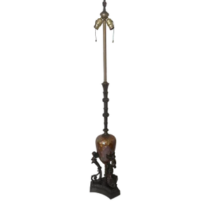 Mid 20th Century French Figural Art Glass Lamp