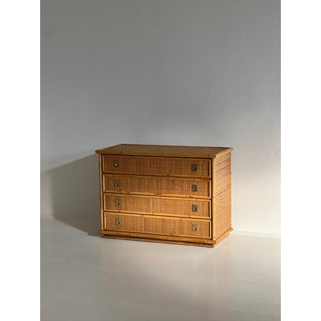 Brown Vintage Rattan Chest of Drawers from Dal Vera, 1970s For Sale - Image 8 of 14
