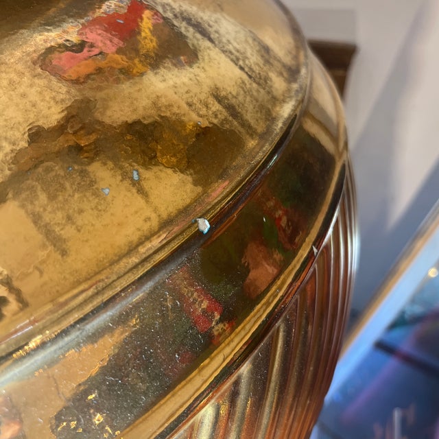 49" Gold Finished Vase Urn With Matching Base For Sale - Image 11 of 11