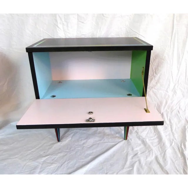 Black Small Colorful Nightstands, Set of 2 For Sale - Image 8 of 10