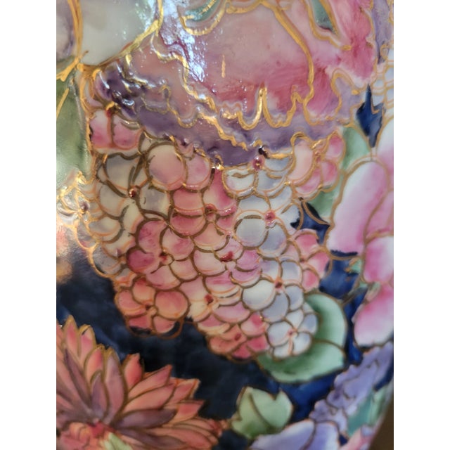 Mid 20th Century Vintage Floral Porcelain Vase For Sale - Image 5 of 8