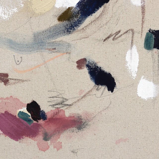 2020s Darling - Minimalist Abstract Painting on Natural Canvas Original Artwork by Taylour Martin For Sale - Image 5 of 9