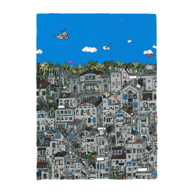 Fishing in the Clouds, Cityscape, Guillaume Cornet, 2015 For Sale