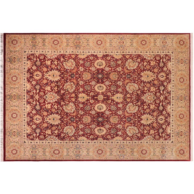 Beige Shabby Chic Pak-Persian Red/Beige Wool Rug - 10'0'' X 14'8'' For Sale - Image 8 of 8
