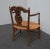 Vintage French Country Low Profile Brown Rush Accent Chair For Sale - Image 4 of 13