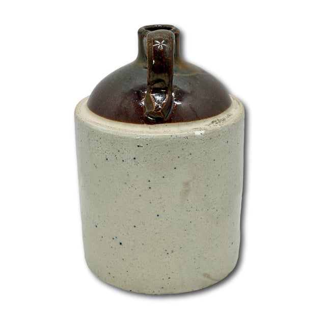 Nice Small Antique 1/2 Gallon Size Stoneware Wholesale Liquor Merchants Jug From Little Falls New York For Sale - Image 15 of 18