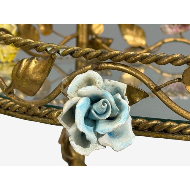 Hollywood Regency, Bar Car, Gilt Metal, Porcelain, Usa, 20th C. For Sale - Image 9 of 11