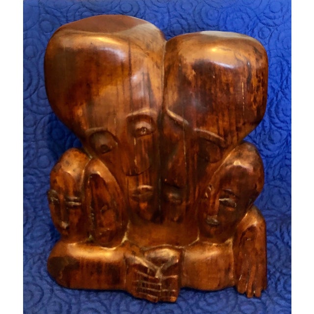 Mid 20th Century Miriam Sommerburg, Carved Wood German Expressionist Sculpture Jewish Woman Refugee Artist Judaica, c.1950s For Sale - Image 5 of 12