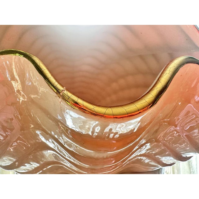 Pearly Glazed Ceramic Lamps in the shape of a Shell by Bon Día, 1960s, Set of 2 For Sale - Image 9 of 18