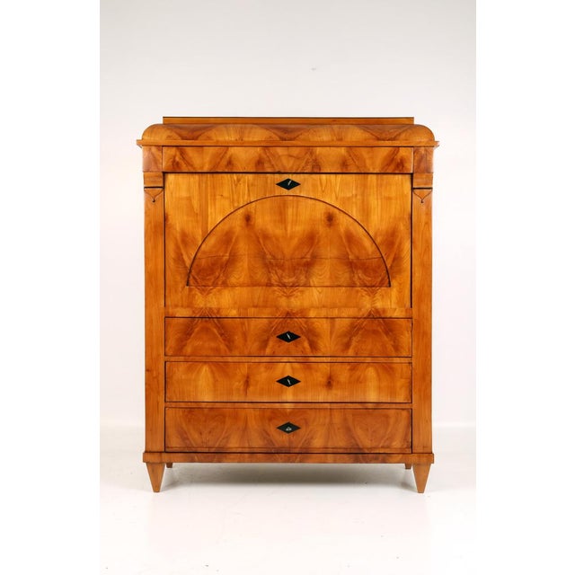 Biedermeier Secretaire Desk in Cherrywood, 1840 For Sale - Image 15 of 18