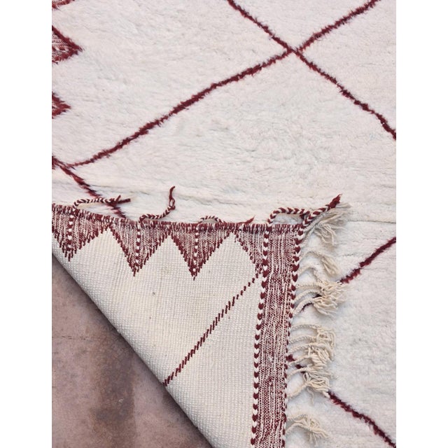Mid-Century Modern Moroccan Beni Ourain Wool Rug - 11.6 X 8.8 Ft For Sale - Image 3 of 6