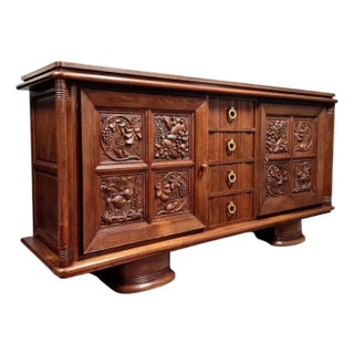 Sideboard in Oak by Charles Dudouyt For Sale