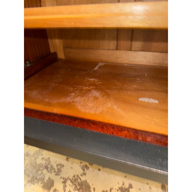 French Louis XVI Style Black Lacquered Sideboard Credenza With Marble Top and Burled Walnut For Sale - Image 12 of 17