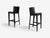 Karl Springer, American Mid-Century Modern, JMF Barstools, Embossed Lizard Leather, Brass, USA, 1986 Pair of wonderful...