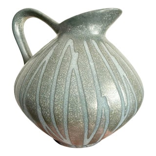 Vintage Mid-Century Modern Dümler & Breiden German Pottery Squat Ceramic Pitcher Vase For Sale
