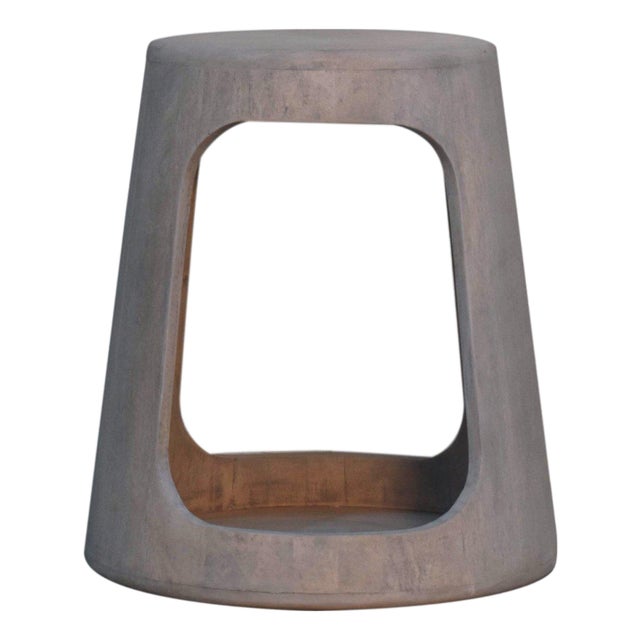 Distressed Wood Open-Shelf Side Table For Sale
