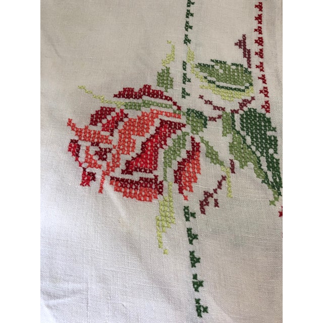 Textile Antique French Linen Tablecloth For Sale - Image 7 of 8