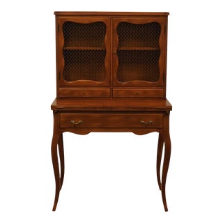 Bodart Furniture Country French Provincial Style 31" Fold-Out Secretary Desk W. Display Hutch For Sale