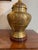 Wood 1930/1940s Large Boho Moroccan Urn Tooled Brass Lamp With Copper and Wood Accents For Sale - Image 7 of 12