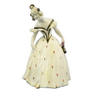Large Figure of Ceramic Lady by Bernhardt Bloch for Eichwald, Bohemia, 20th Century For Sale