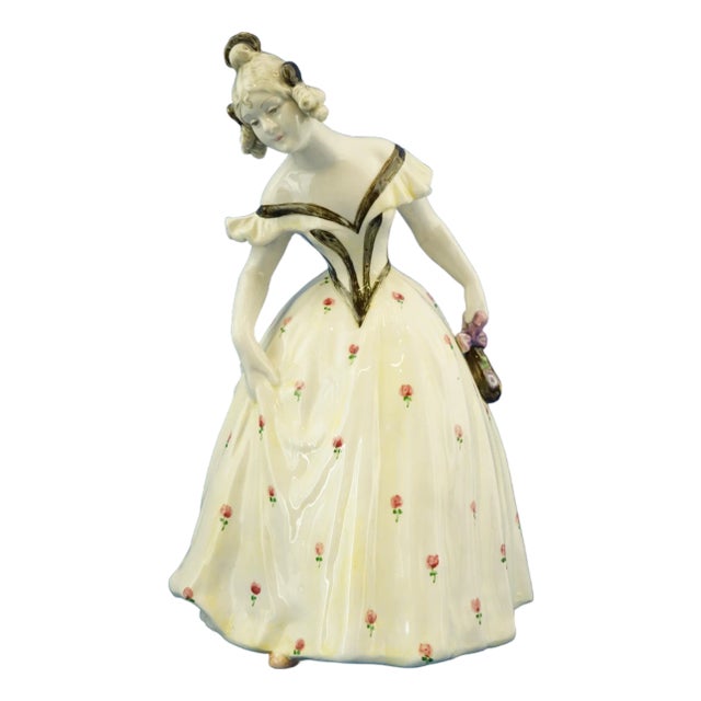 Large Figure of Ceramic Lady by Bernhardt Bloch for Eichwald, Bohemia, 20th Century For Sale