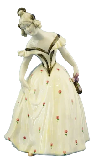 Large Figure of Ceramic Lady by Bernhardt Bloch for Eichwald, Bohemia, 20th Century