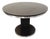 Vintage Round Dining Table in Black Wood-Effect Melamine and Chrome Metal, Space Age/1970s Style, with Integrated Extension For Sale