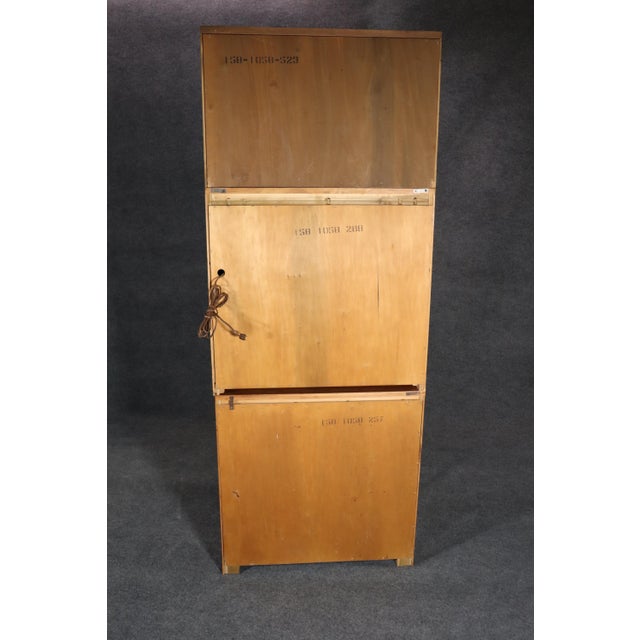 1960 Campaign Style Bookcase W/ Desk For Sale - Image 4 of 7