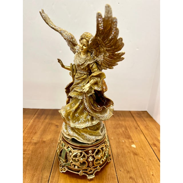 Limited Edition 113/300 Jay Strongwater Renaissance Angel Musical Figurine - Music Box For Sale - Image 13 of 14