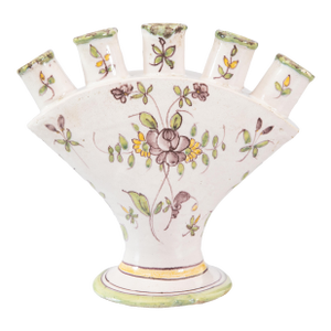 18th Century French Samadet Faience Tulip Vase Tulipiere