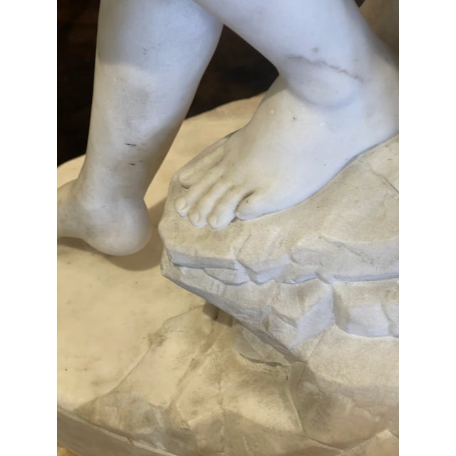 Late 18th Century Italian Carrara Marble Nude Bathing Woman Signed Pietro Bazzanti and Son For Sale - Image 5 of 12