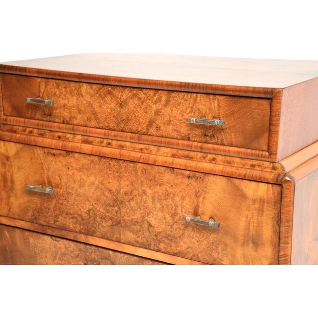 Art Deco Burr Walnut Chest of Drawers, 1930s For Sale - Image 11 of 12