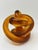 Amber Signed Amber & Cognac Art Glass Infinity Knot Sculpture, Serpentine Texture For Sale - Image 8 of 17