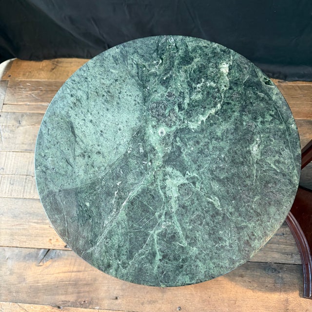 French Style Neoclassical Marble Top Round Side Tables -a Pair For Sale In Portland, ME - Image 6 of 9