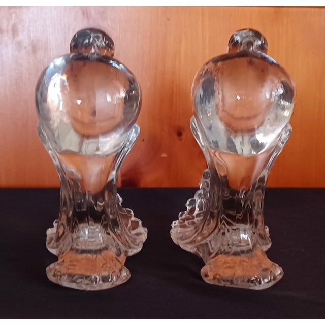Mid-Century Heisey Glass Pouter Pigeon Figurines - A Pair For Sale - Image 4 of 12