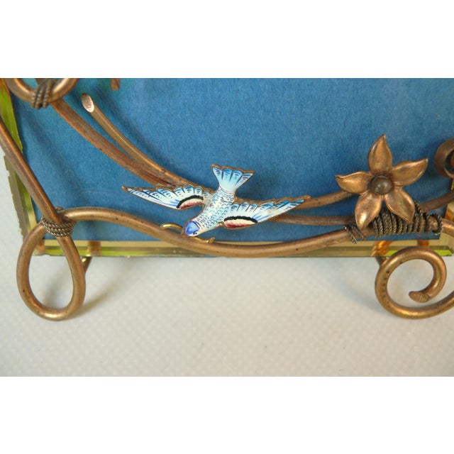 Art Nouveau Möwel Picture Frame in Brass and Enamel from D.R.G.M, Germany, 1890s For Sale - Image 12 of 18