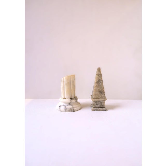 Dark Gray Italian Alabaster Marble Obelisk, Circa Early 20th Century For Sale - Image 8 of 16