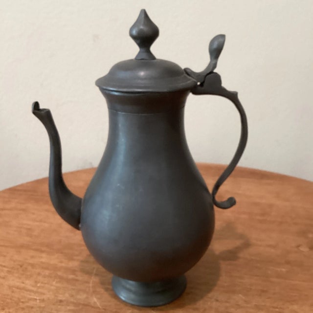 Metal Vintage Foca Oosterbeek Netherlands Pewter Pitcher and Coffee Pot Set- 2 Pieces For Sale - Image 7 of 12