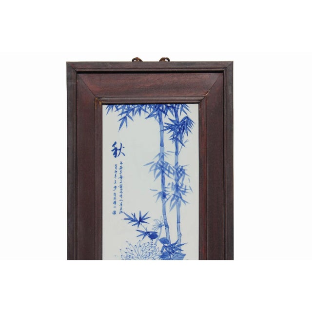Chinese Blue White Porcelain Flower Birds Scenery Wall Panel Set For Sale - Image 4 of 11