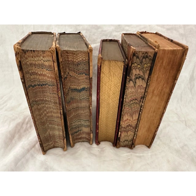 Early 19th Century Antique 19th C. Collection of Leather Bound Books-A Set For Sale - Image 5 of 12