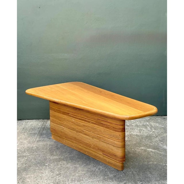 Vintage Pencil Reed and Wood Surfboard Desk For Sale - Image 9 of 12