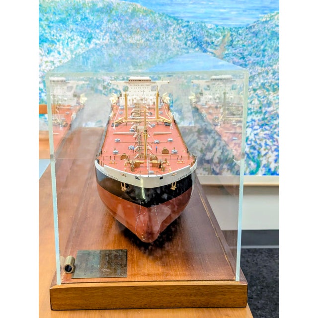 Rare Museum Quality Tanker Ship Model in Display Case Titled "Mv Captain Gregos" For Sale - Image 14 of 18