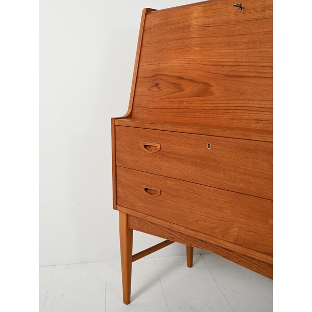 Scandinavian Secretaire with Hidden Mirror, 1960s For Sale - Image 6 of 10