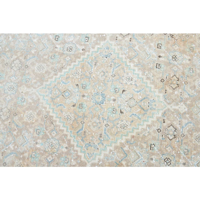 1970s Vintage Persian Handmade Wool Cotton Light Beige Area Rug For Sale - Image 9 of 11