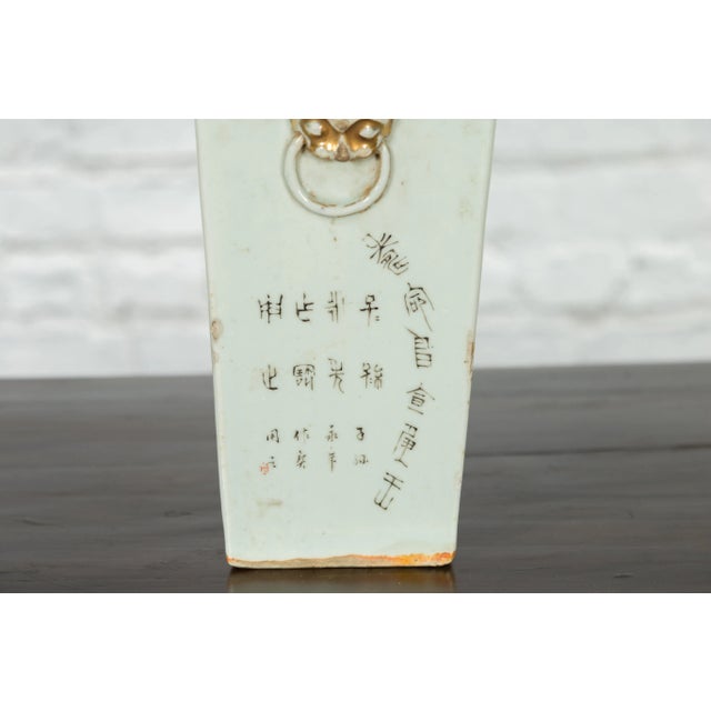 19th Century Chinese Qing Hand-Painted Flower & Bird Altar Vase For Sale In New York - Image 6 of 13