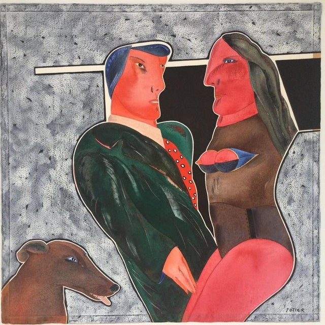 Michel Potier, Large effects, Gouache on Vellum For Sale - Image 5 of 5